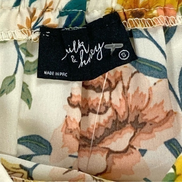 Milk & Honey Ruffle Hi Low Maxi Skirt Sz S Floral Elastic Waist Boho Summer NEW - Picture 8 of 9